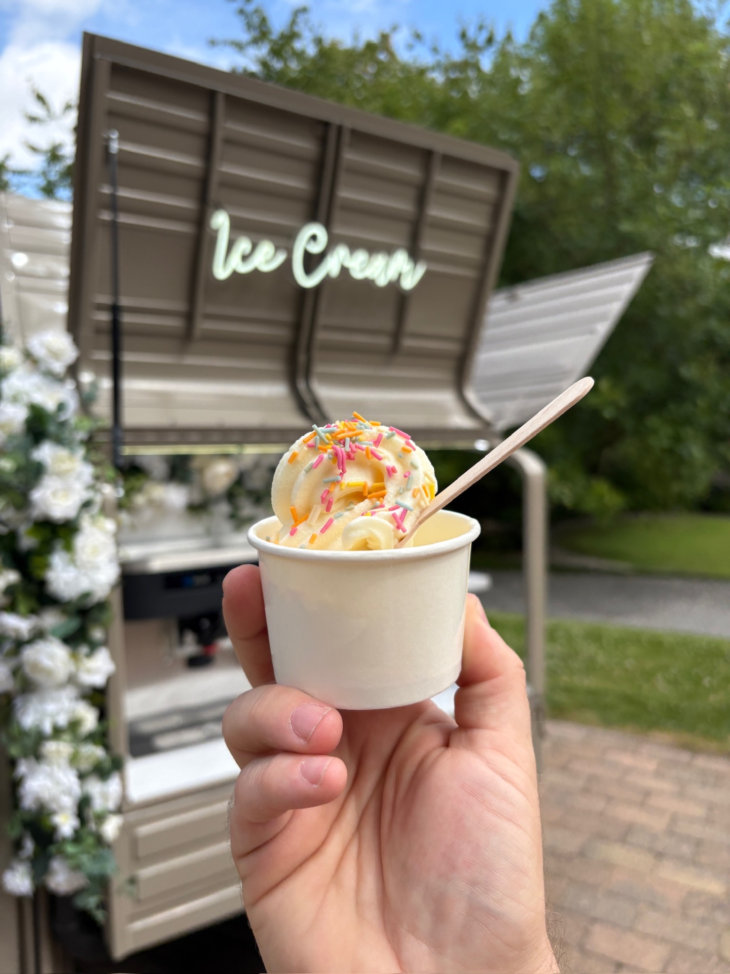 Colourful ice cream sprinkles and toppings for tuk-tuk hire